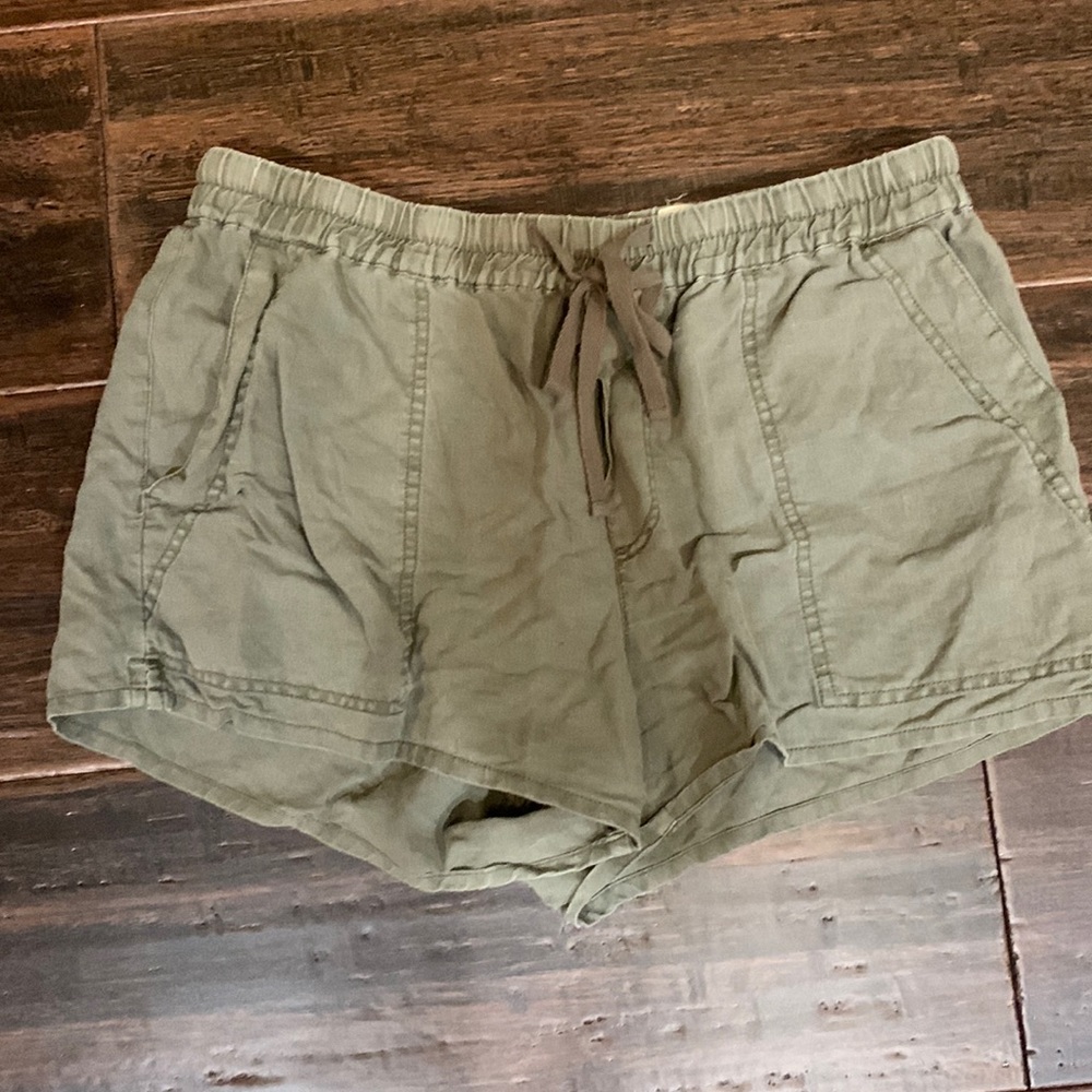 Cosmic Blue Love tie waist shorts